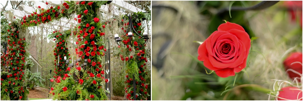 Red Rose Arbor. Christmas Wedding. Savannah Georgia