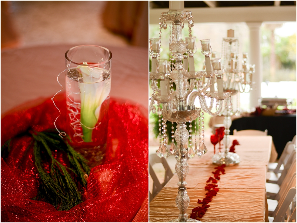 Crystal Center Piece, Red Wedding