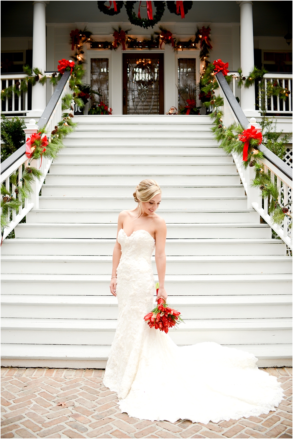 Christmas Bridal Portraits, Christmas Wedding